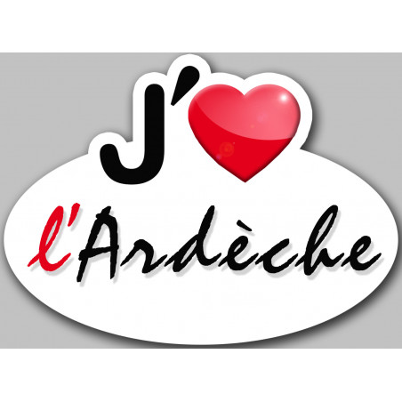 j'aime l'Ardèche - 15x11cm - Sticker/autocollant