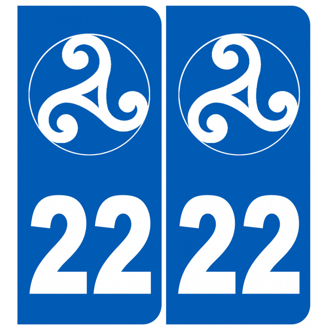 immatriculation 22 triskel (Côtes-d'Armor) - Sticker/autocollant
