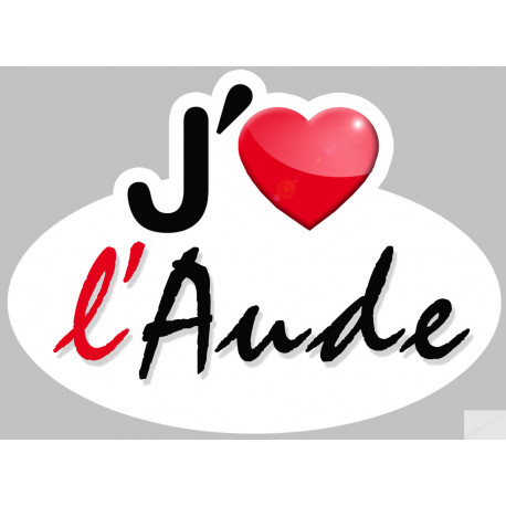 j'aime l'Aude - 15x11cm - Sticker/autocollant
