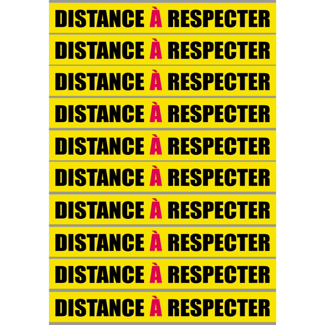 Distance à respecter - 10 unités - 20x2.5cm - Sticker/autocollant