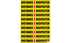 Sticker / autocollant : distance à respecter - 10 unités - 20x2.5cm