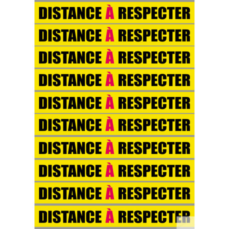 Distance à respecter - 10 unités - 20x2.5cm - Sticker/autocollant