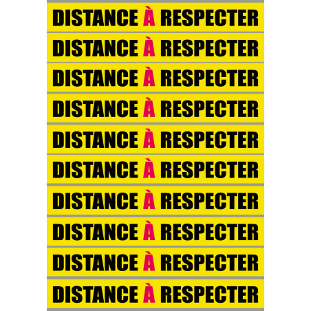 Distance à respecter - 10 unités - 20x2.5cm - Sticker/autocollant