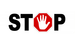 Sticker / Autocollant pour sol "STOP main"