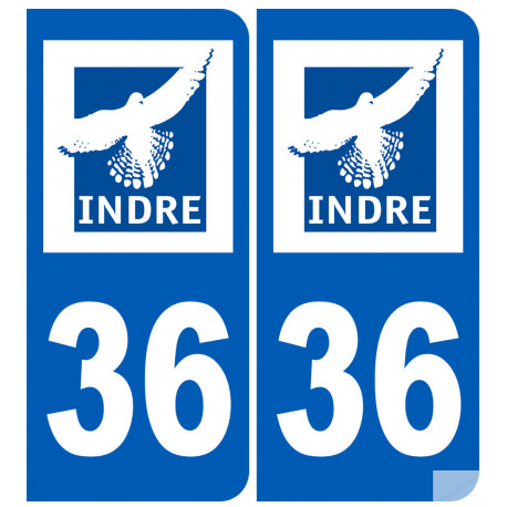 numéro immatriculation 36 (Indre) - Sticker/autocollant
