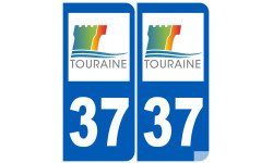 numéro immatriculation 37 (Indre-et-Loire) - Sticker/autocollant