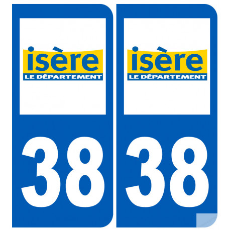 immatriculation 38 (Isère) - Sticker/autocollant