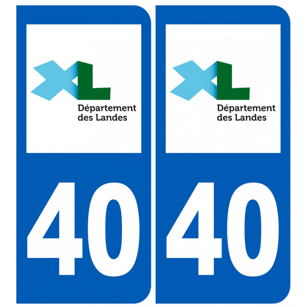 immatriculation 40 (Landes) - Sticker/autocollant