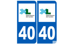 numéro immatriculation 40 (Landes) - Sticker/autocollant