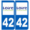 immatriculation 42 (Loire) - Sticker/autocollant