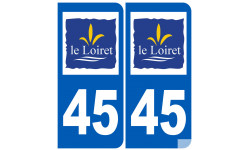 immatriculation 45 (Loiret) - Sticker/autocollant