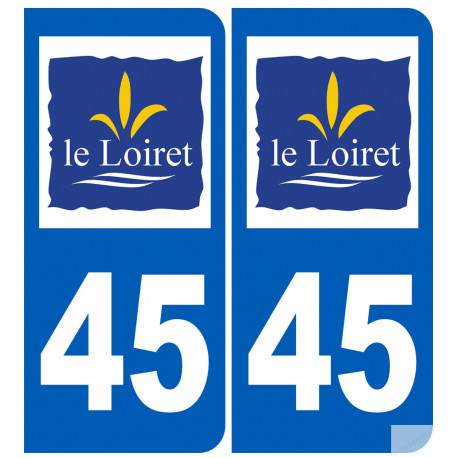 immatriculation 45 (Loiret) - Sticker/autocollant