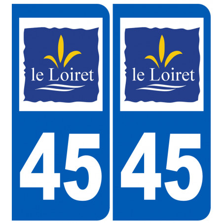 immatriculation 45 (Loiret) - Sticker/autocollant