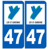 immatriculation 47 (Lot-et-Garonne) - Sticker/autocollant