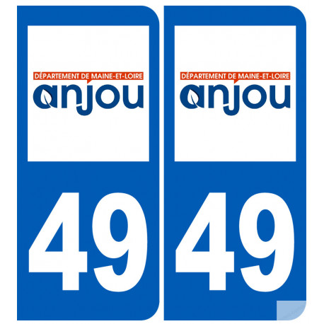 numéro immatriculation 49 (Maine-et-Loire) - Sticker/autocollant