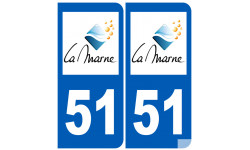 numéro immatriculation 51 (Marne) - Sticker/autocollant
