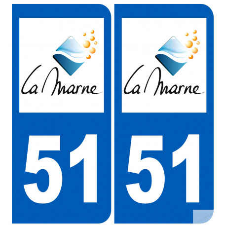 immatriculation 51 (Marne) - Sticker/autocollant