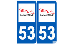 numéro immatriculation 53 (Mayenne) - Sticker/autocollant