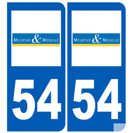numéro immatriculation 54 (Meurthe-et-Moselle) - Sticker/autocollant