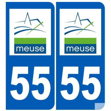 numéro immatriculation 55 (Meuse) - Sticker/autocollant