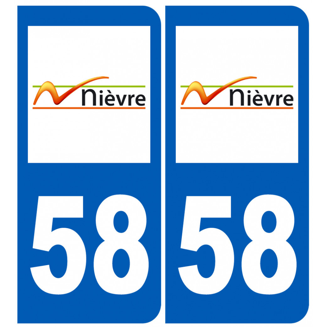 immatriculation 58 (Nièvre) - Sticker/autocollant
