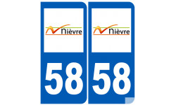 immatriculation 58 (Nièvre) - Sticker/autocollant