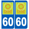 immatriculation 60 (Oise) - Sticker/autocollant