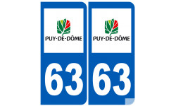 immatriculation 63 (Puy-de-Dôme) - Sticker/autocollant