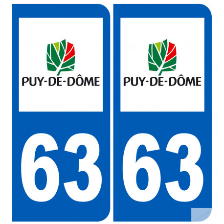 immatriculation 63 (Puy-de-Dôme) - Sticker/autocollant