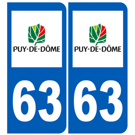 immatriculation 63 (Puy-de-Dôme) - Sticker/autocollant