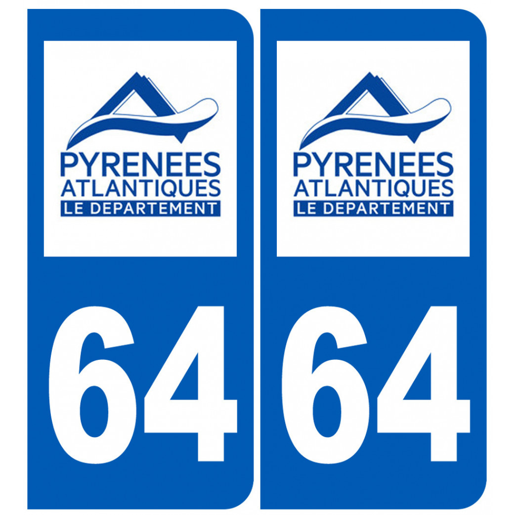 immatriculation 64 (Pyrénées-Atlantiques) - Sticker/autocollant