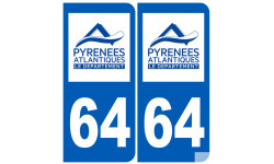 immatriculation 64 (Pyrénées-Atlantiques) - Sticker/autocollant