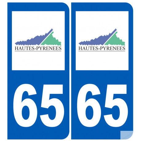 numéro immatriculation 65 (Hautes-Pyrénées) - Sticker/autocollant