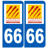 immatriculation 66 (Pyrénées-Orientales) - Sticker/autocollant