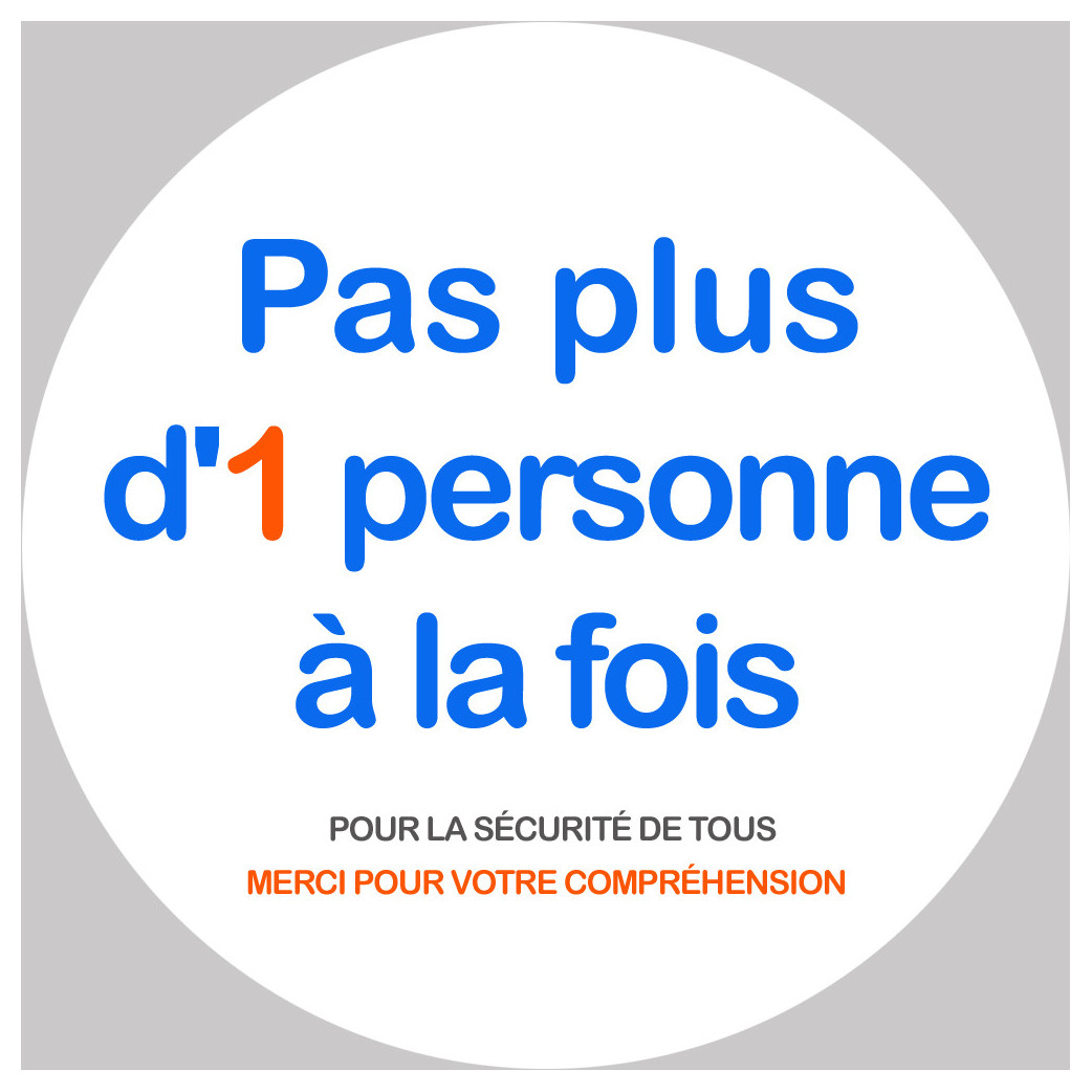 Pas plus d'1 personne à la fois - 15cm - Sticker/autocollant