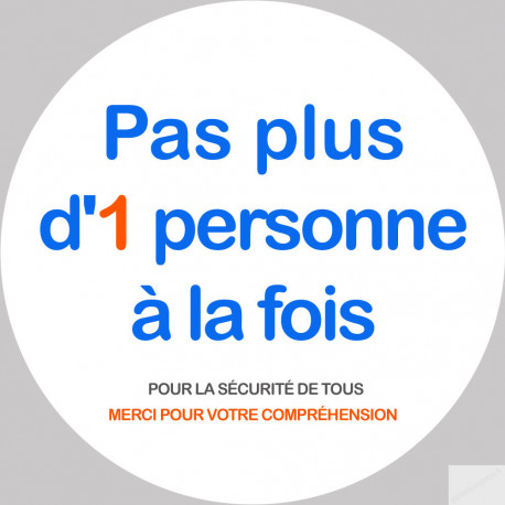 Pas plus d'1 personne à la fois - 15cm - Sticker/autocollant