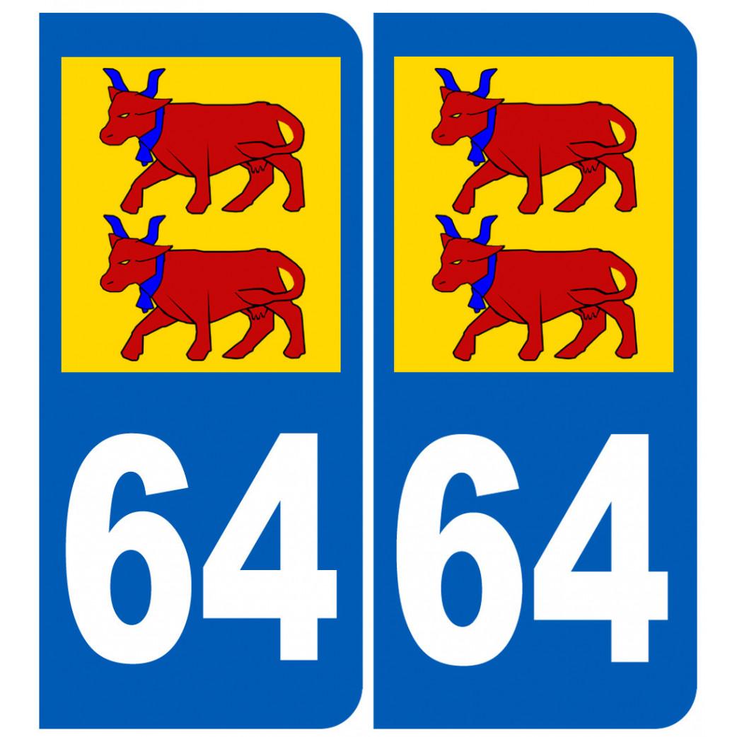 immatriculation Bearnais 64 - Sticker/autocollant
