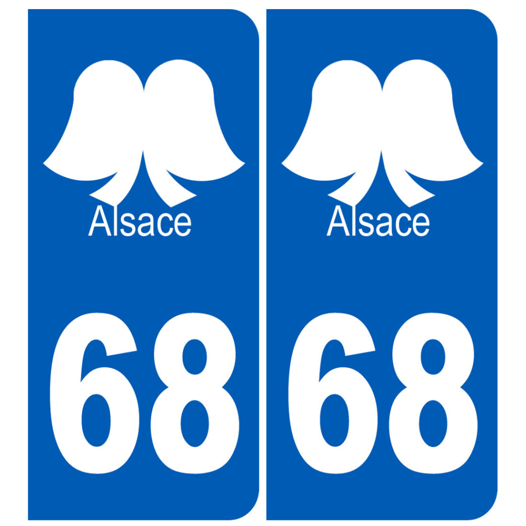 immatriculation 68 (Haut-Rhin) coiffe - Sticker/autocollant