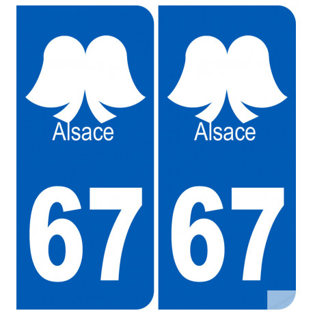 numéro immatriculation 67 (Bas-Rhin) coiffe Alsacienne - Sticker/autocollant