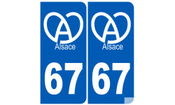 immatriculation 67 (Bas-Rhin) Alsace - Sticker/autocollant