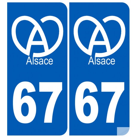 immatriculation 67 (Bas-Rhin) Alsace - Sticker/autocollant