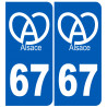 immatriculation 67 (Bas-Rhin) Alsace - Sticker/autocollant