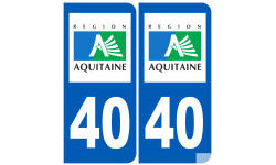 immatriculation 40 (région) - Sticker/autocollant