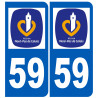 numéro immatriculation 59 (région) - Sticker/autocollant