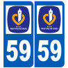 immatriculation 59 (région) - Sticker/autocollant