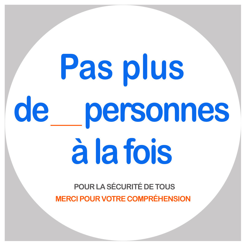 Pas plus de X personnes à la fois - 20cm - Sticker/autocollant