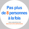 Pas plus de 8 personnes à la fois - 20cm - Sticker/autocollant