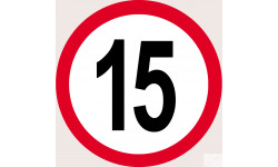 Disque de vitesse 15km/h rouge - 15cm - Sticker/autocollant