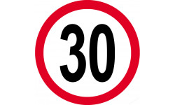 Disque de vitesse 30km/h rouge - 20cm - Sticker/autocollant