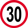 Disque de vitesse 30km/h rouge - 10cm - Sticker/autocollant